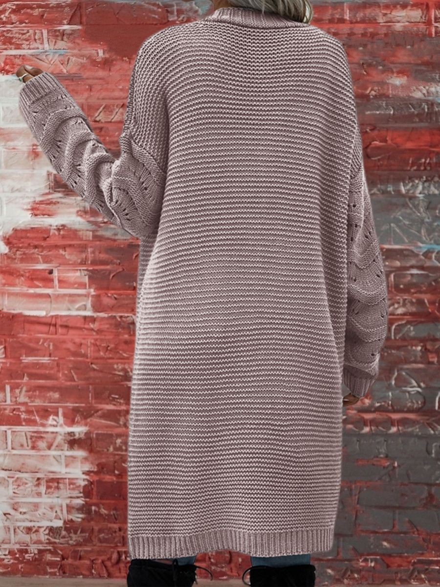 Women's Long Solid Color Knitted Mid-length Sweaters