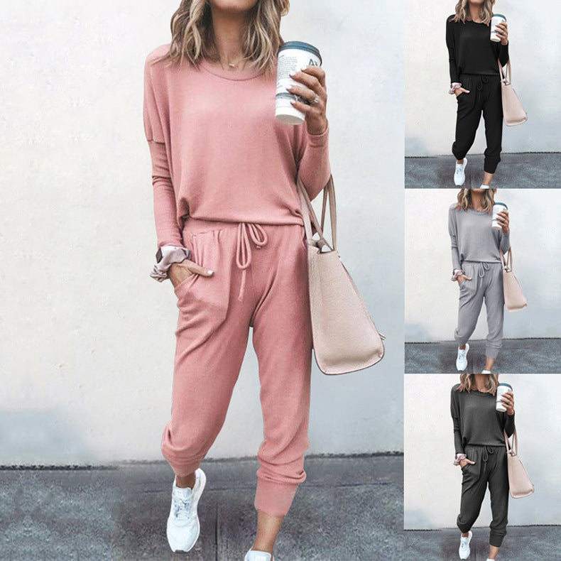 Women's Loose-fitting Solid Color Long Sleeves Suits