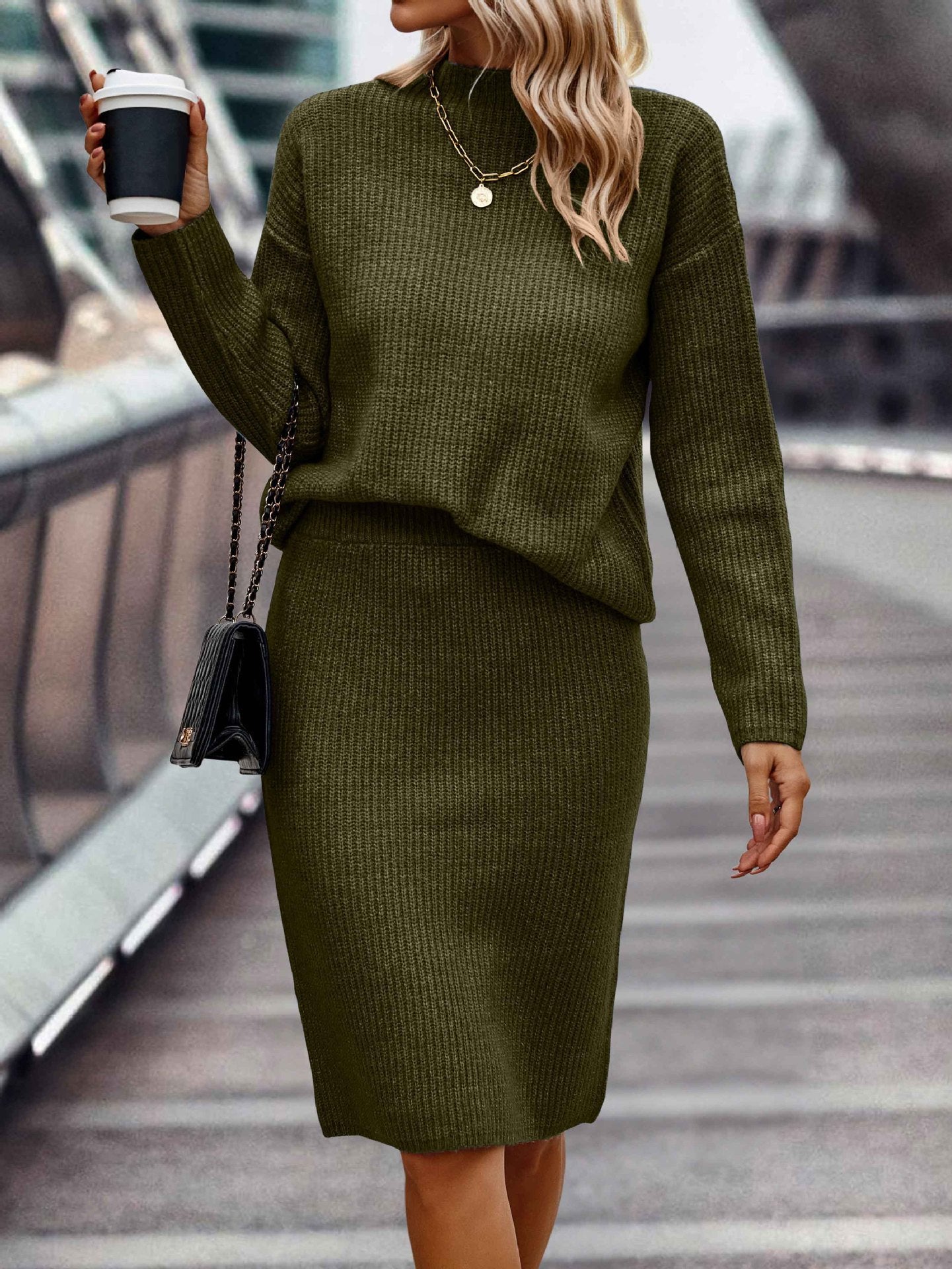 Women's Solid Color Long Sleeve Fashion Mock Sweaters