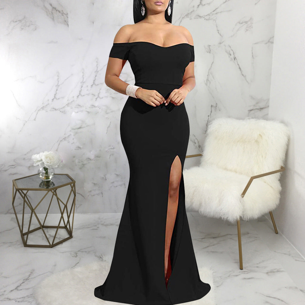 Versatile Split Expansion Dress Solid Color Suits