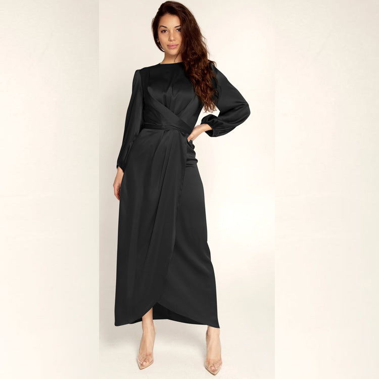 Robe polyvalente en satin à taille douce pour femme