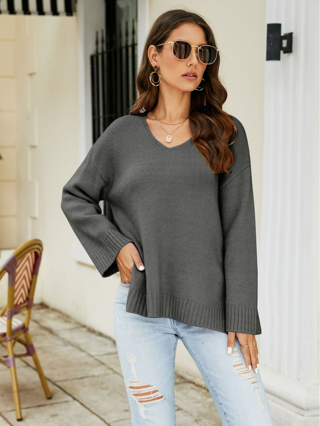 Women's Stylish Long Sleeve Casual Loose-fitting Sweaters