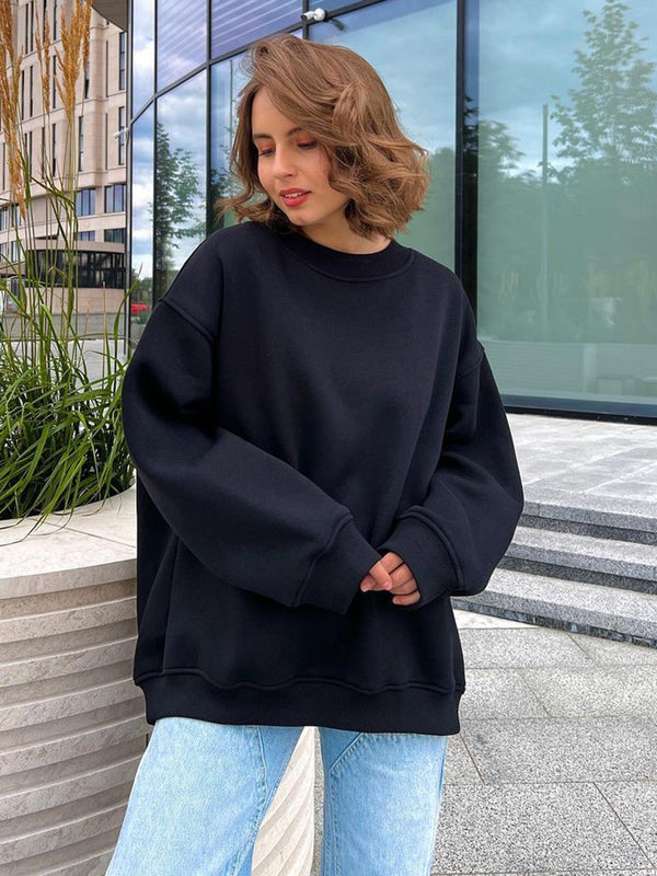 Solid Color Loose Street Style Polar Sweaters