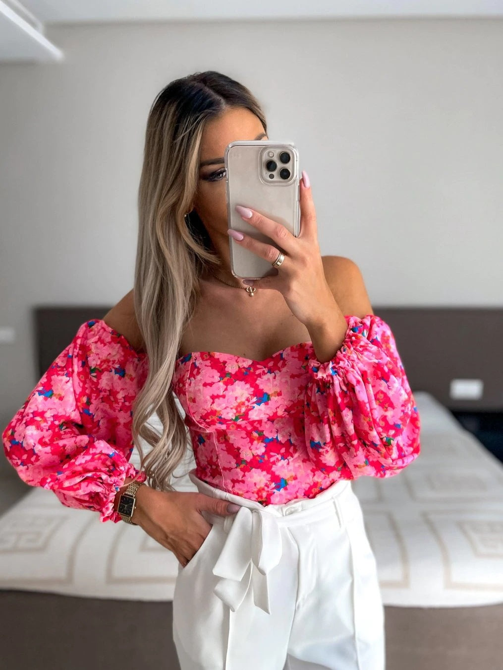 Classy Sexy Off-neck Off-shoulder Tube Printed Blouses