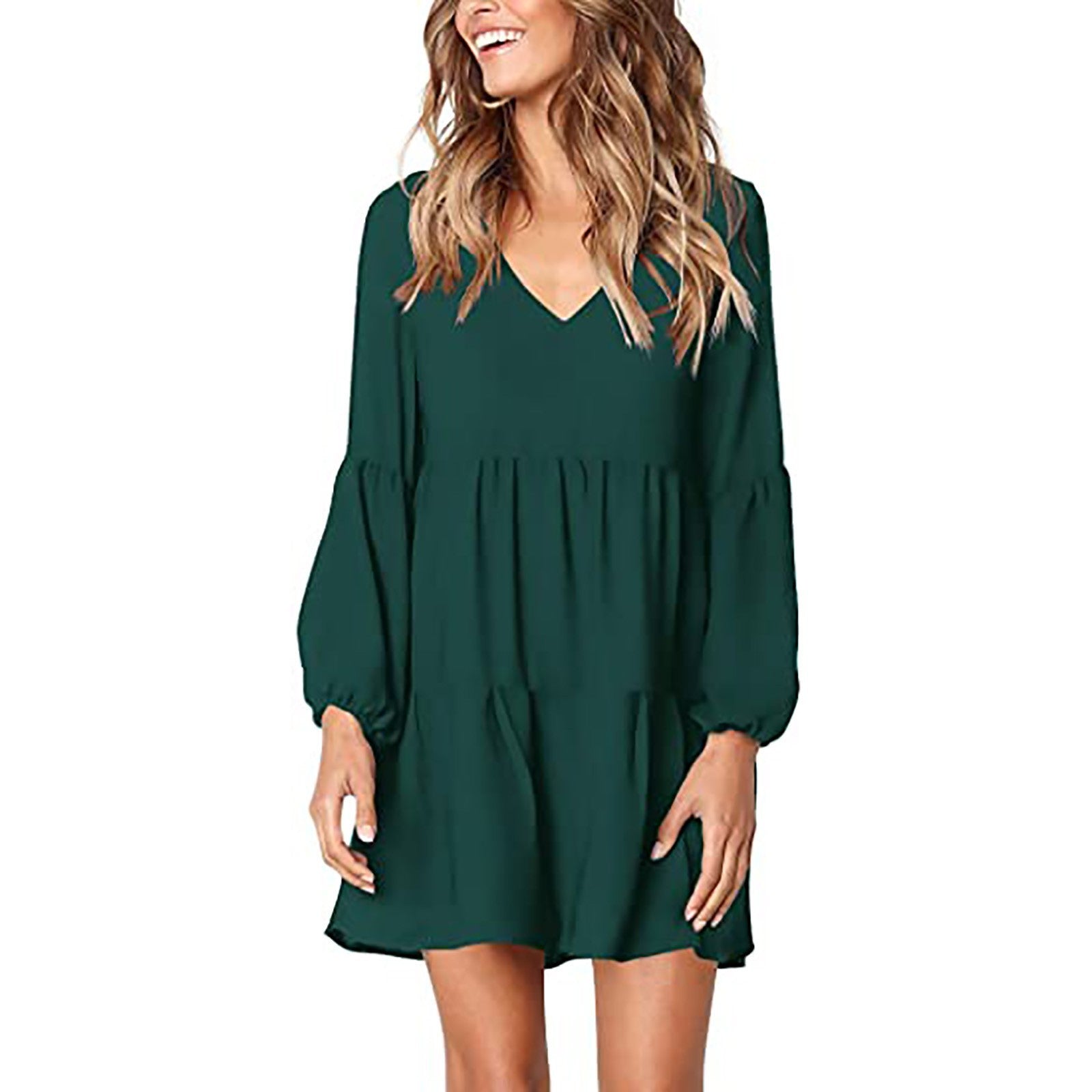 Women's Attractive Sexy V-neck Long Sleeve Dresses