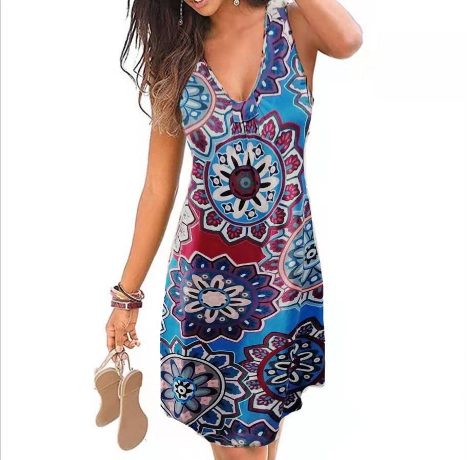 Women's Creative New Sexy V-neck Printed Dresses