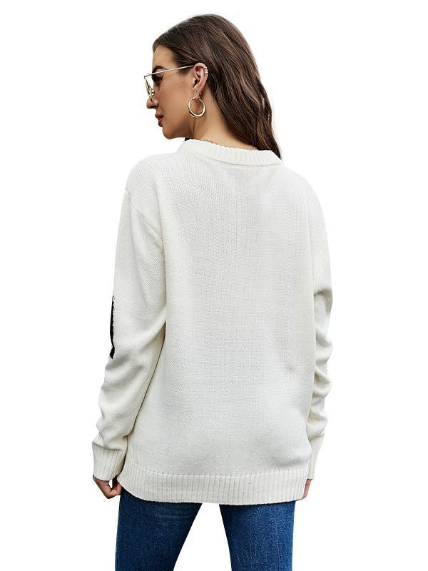 Women's Letter Jacquard Casual Idle Style Loose Sweaters