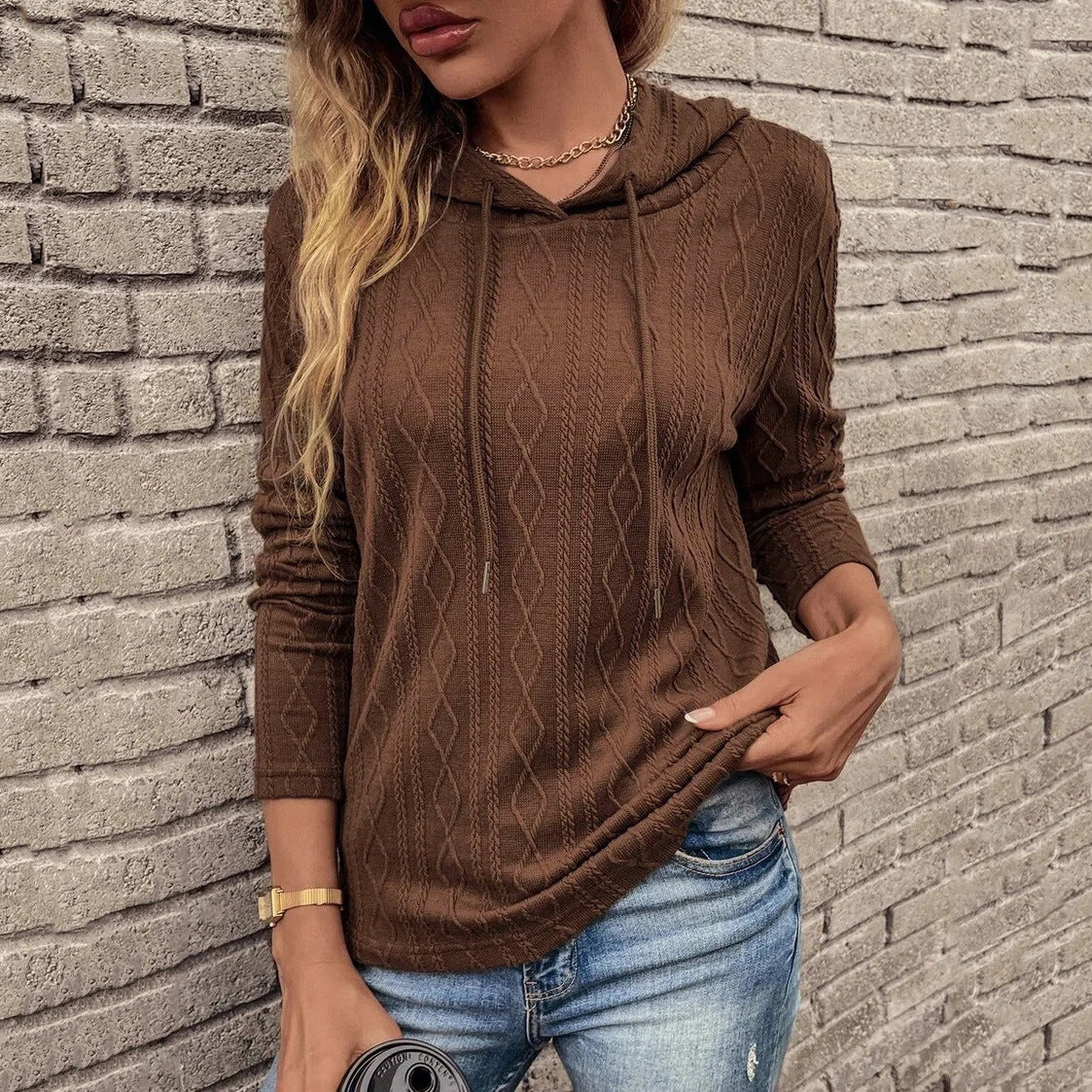 Women's Casual Solid Color Loose Long Sleeves Sweaters