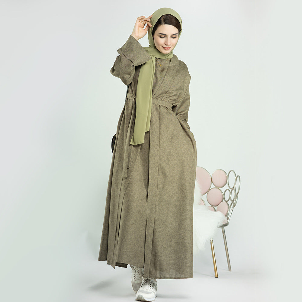 Women's Slouchy Turkish Solid Color Robe Dresses