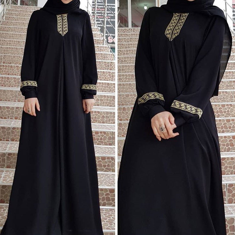 Robe longue ample à imprimé ethnique pour femmes