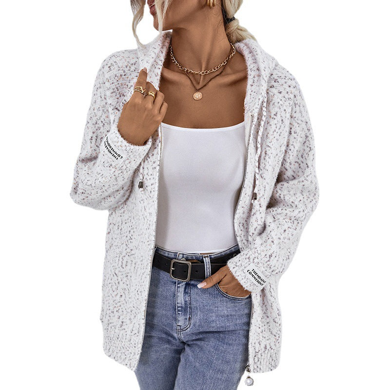 Women's New Classic Hooded Drawstring Zipper Sweaters
