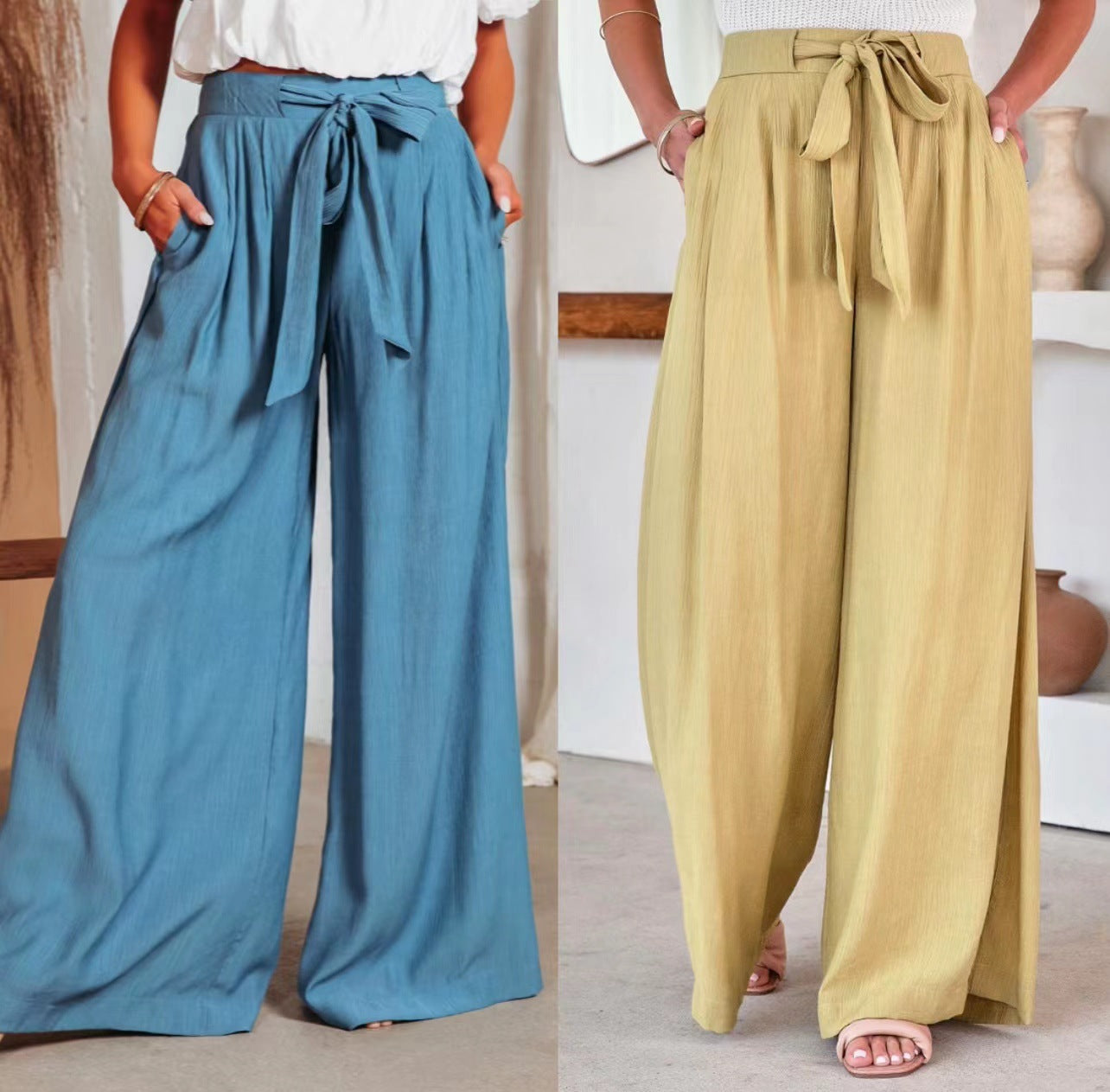 Women's Nylon High Waist Pure Color Pocket Basic Summer Pants