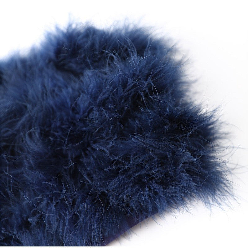 Comfortable Elegant Fashion Fluffy Fur Tube Tops