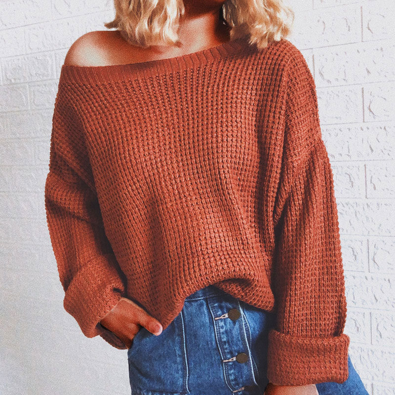 Casual New Slouchy Sexy Loose Simple Sweaters