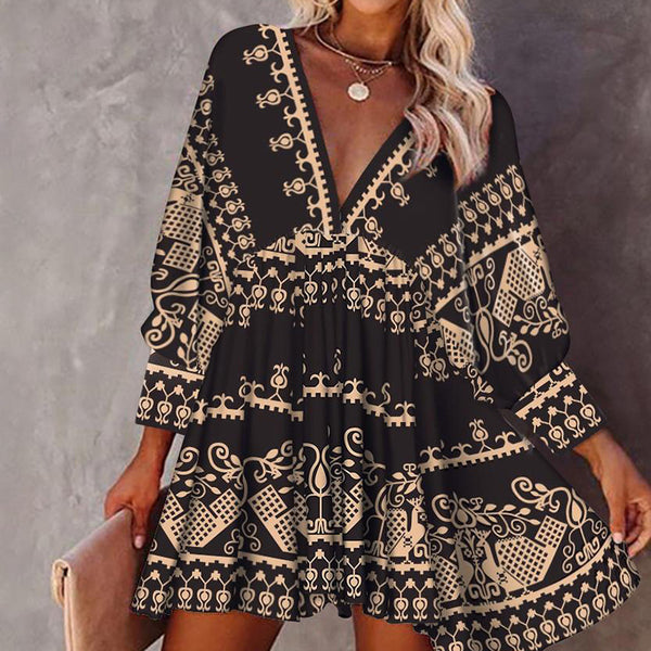 Women's Autumn Wear Vintage Loose Long Sleeve Dresses