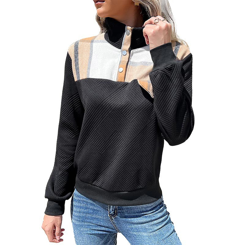 Women's Comfortable Beautiful New Plaid Patchwork Sweaters