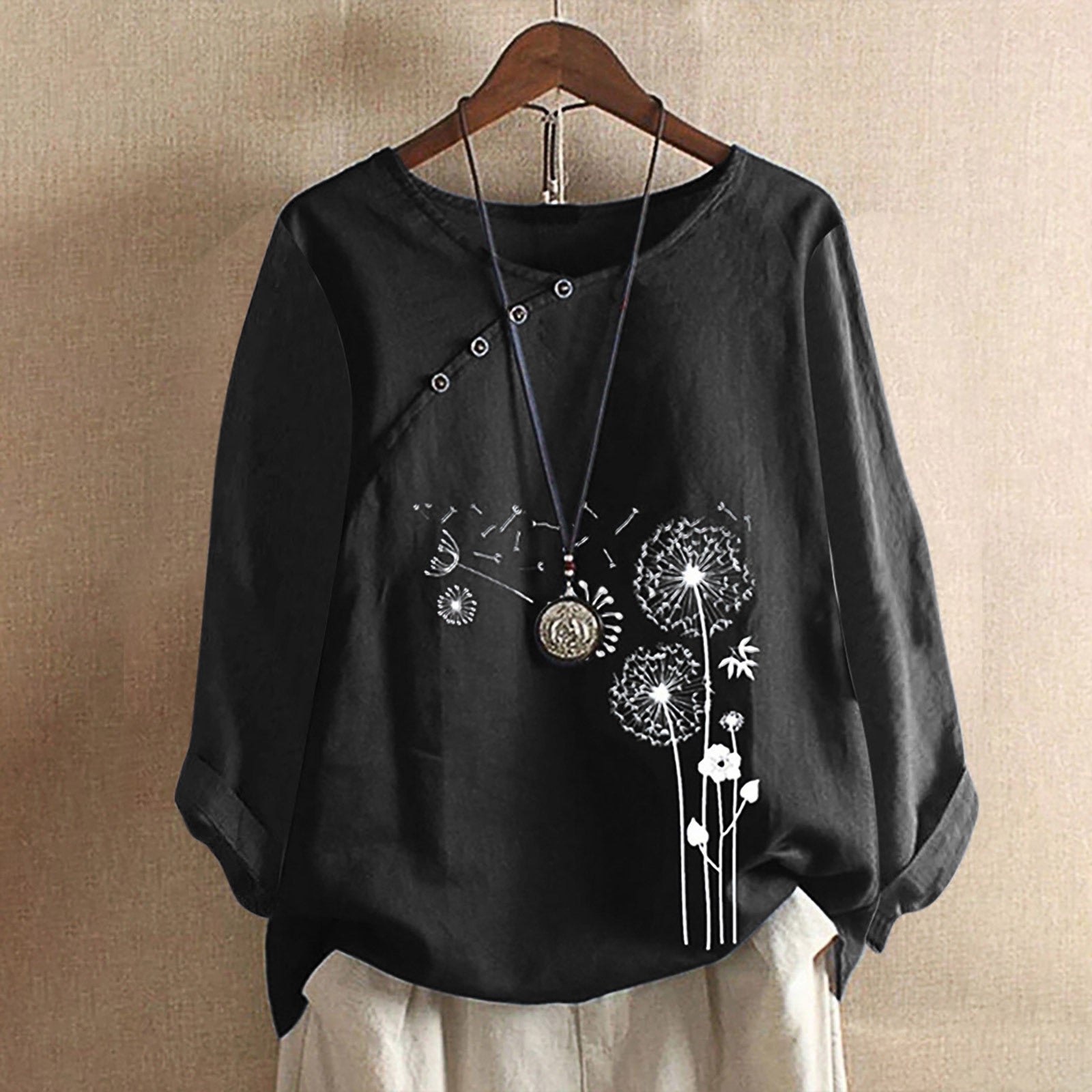 Women's Autumn Long Sleeve Loose T-shirt Printed Blouses