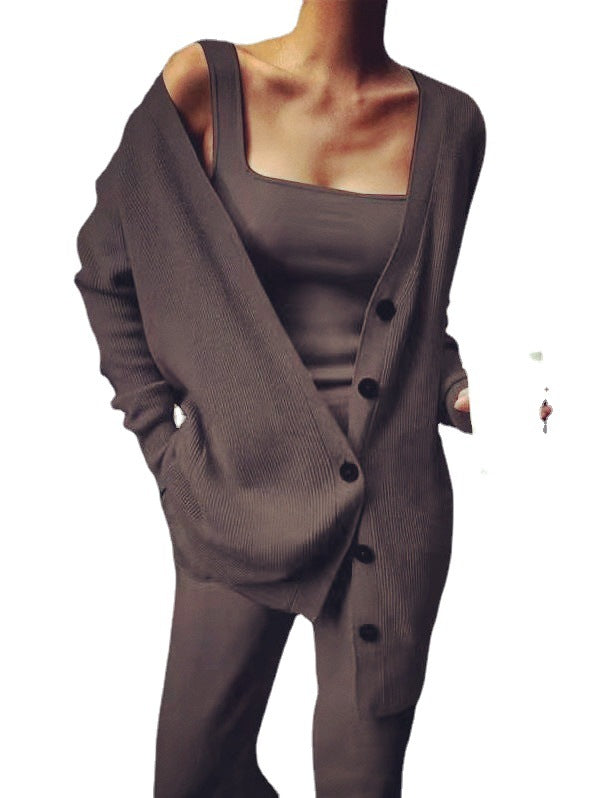 Women's Popular Fashion Stylish Knitted Three-piece Suits