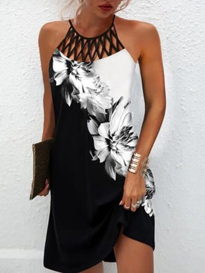 Women's Style Positioning Printed Mesh Sleeveless Clothing