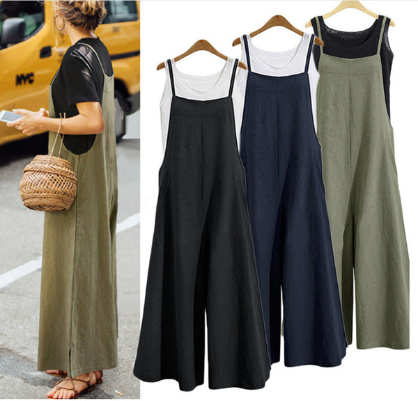 Women's Cool Popular Loose One-piece Wide-leg Pants