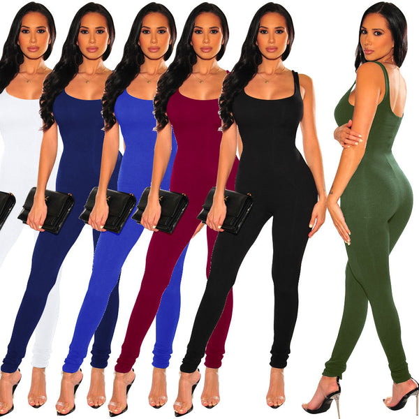 Comfortable Unique Exercise Sleeveless Multi-color Sexy Jumpsuits