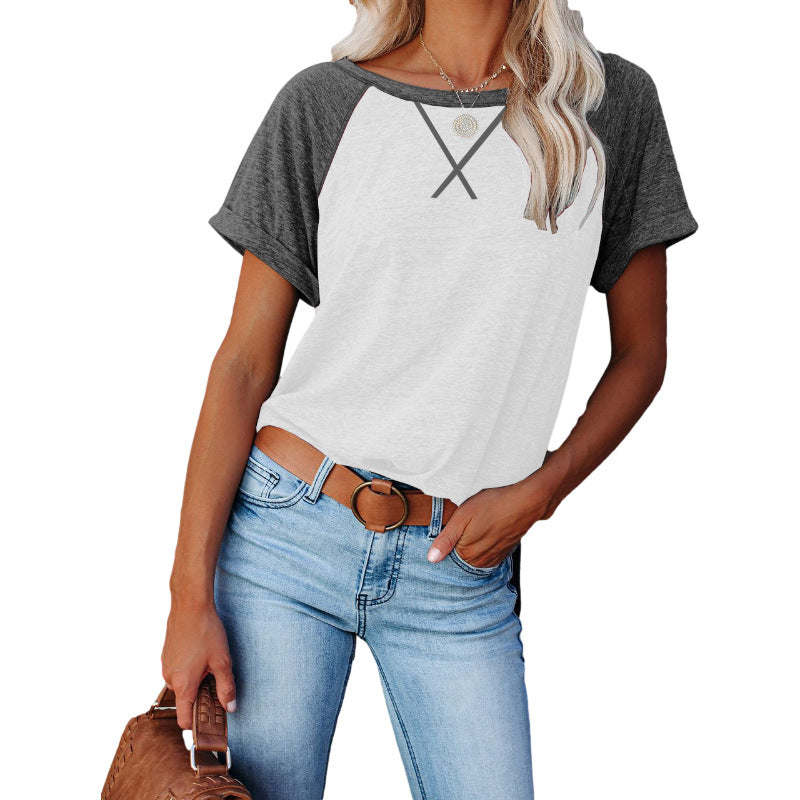 Innovative Women's Creative Color Short-sleeved T-shirt Blouses