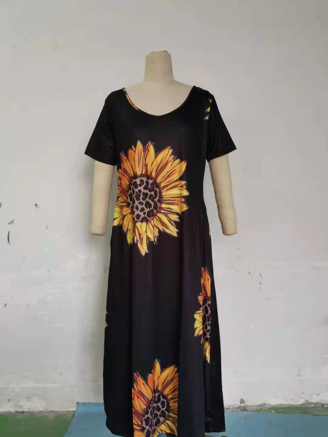 Classy Printed Maxi Loose Sleeve Dress Dresses