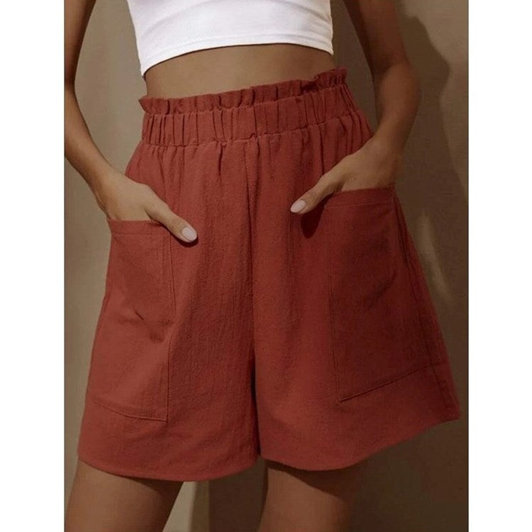 Women's Cotton Linen High Waist Fashion Wide Leg Pants