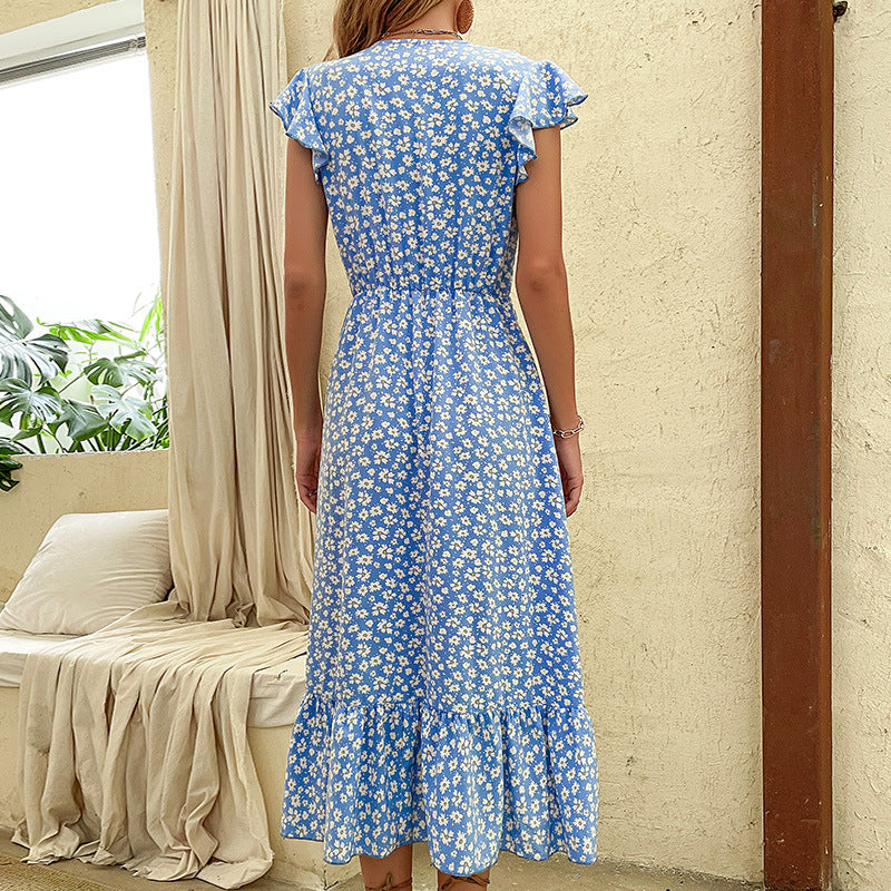 Women's Charming Irregular Pattern Print Mid-length Dresses