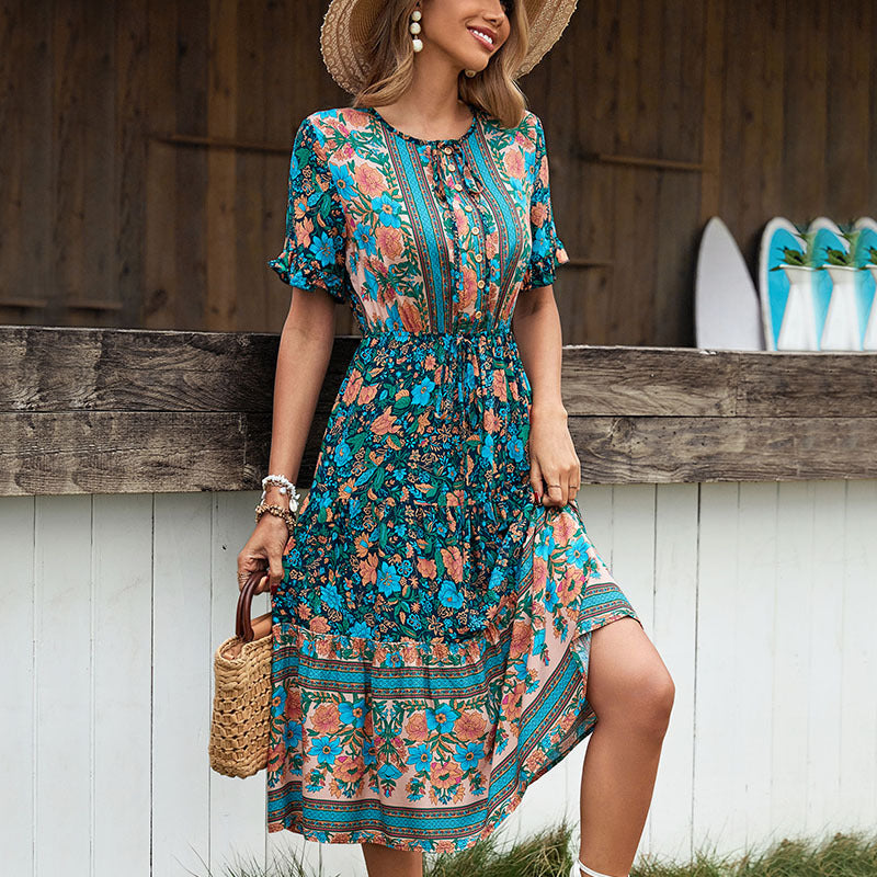 Women's Wear Vacation Style Printed Summer Dresses