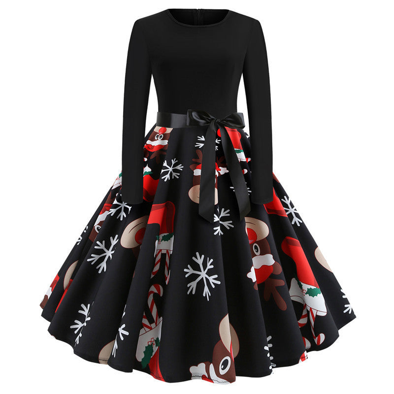 Women's Fashion Christmas Retro Performance Dress Dresses