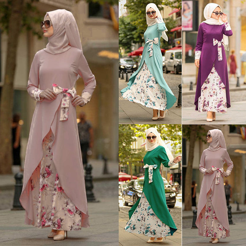 Women's Muslim Retro Long Sleeve Dress Dresses