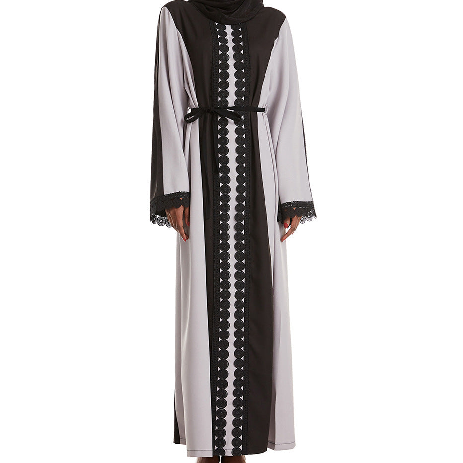 Women's Long Sleeve Round Neck Robe Dresses