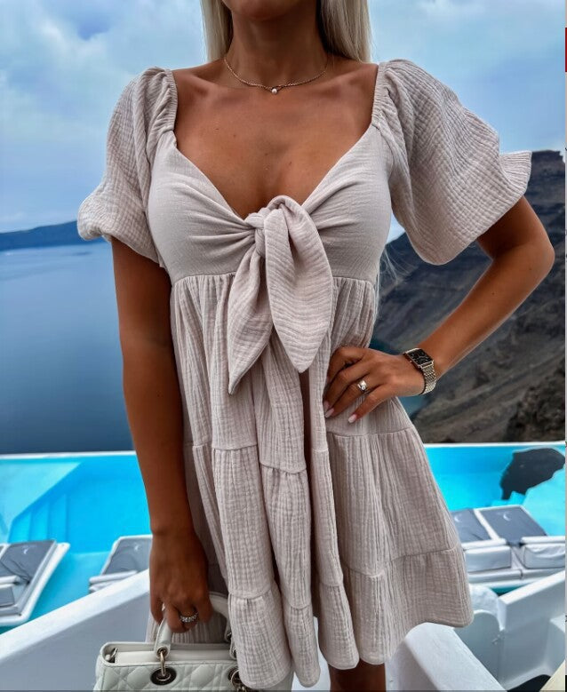 Glamorous Summer Fashion Tied Sleeve Dress Dresses