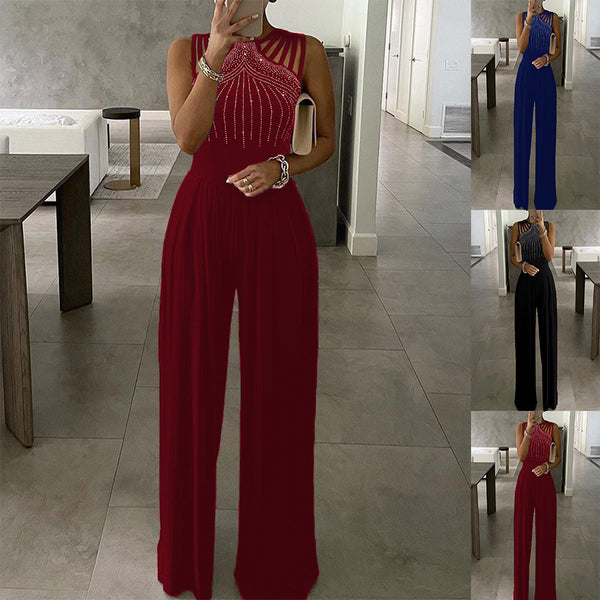 Women's Casual Trousers Summer Slim Solid Color Jumpsuits