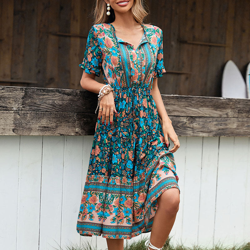 Women's Wear Vacation Style Printed Summer Dresses