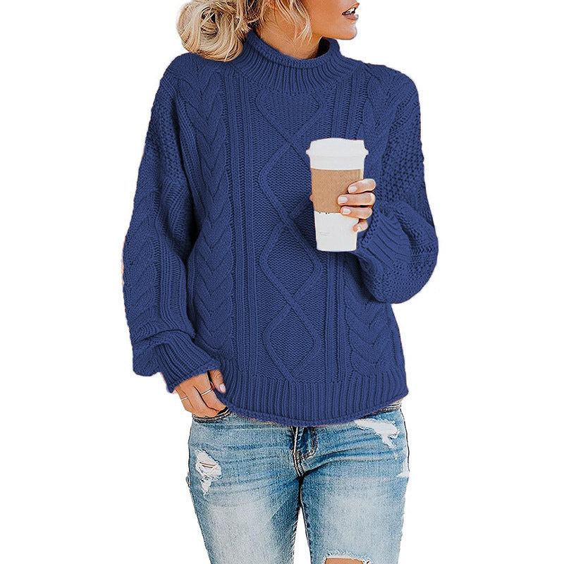 Women's Versatile Thick Thread Turtleneck Pullover Sweaters