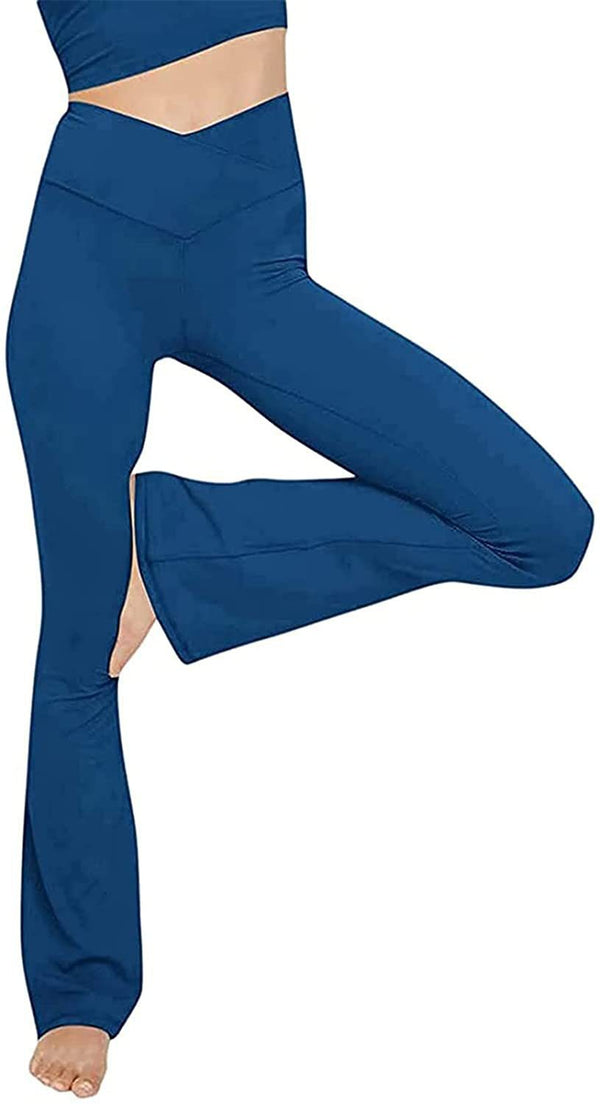 Pantalon décontracté taille haute coupe slim couleur unie