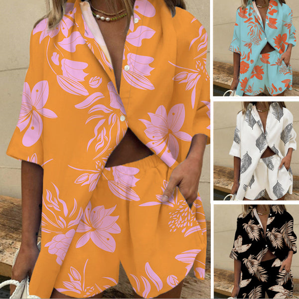 Versatile Summer Two-piece Set Short-sleeved Printed Suits