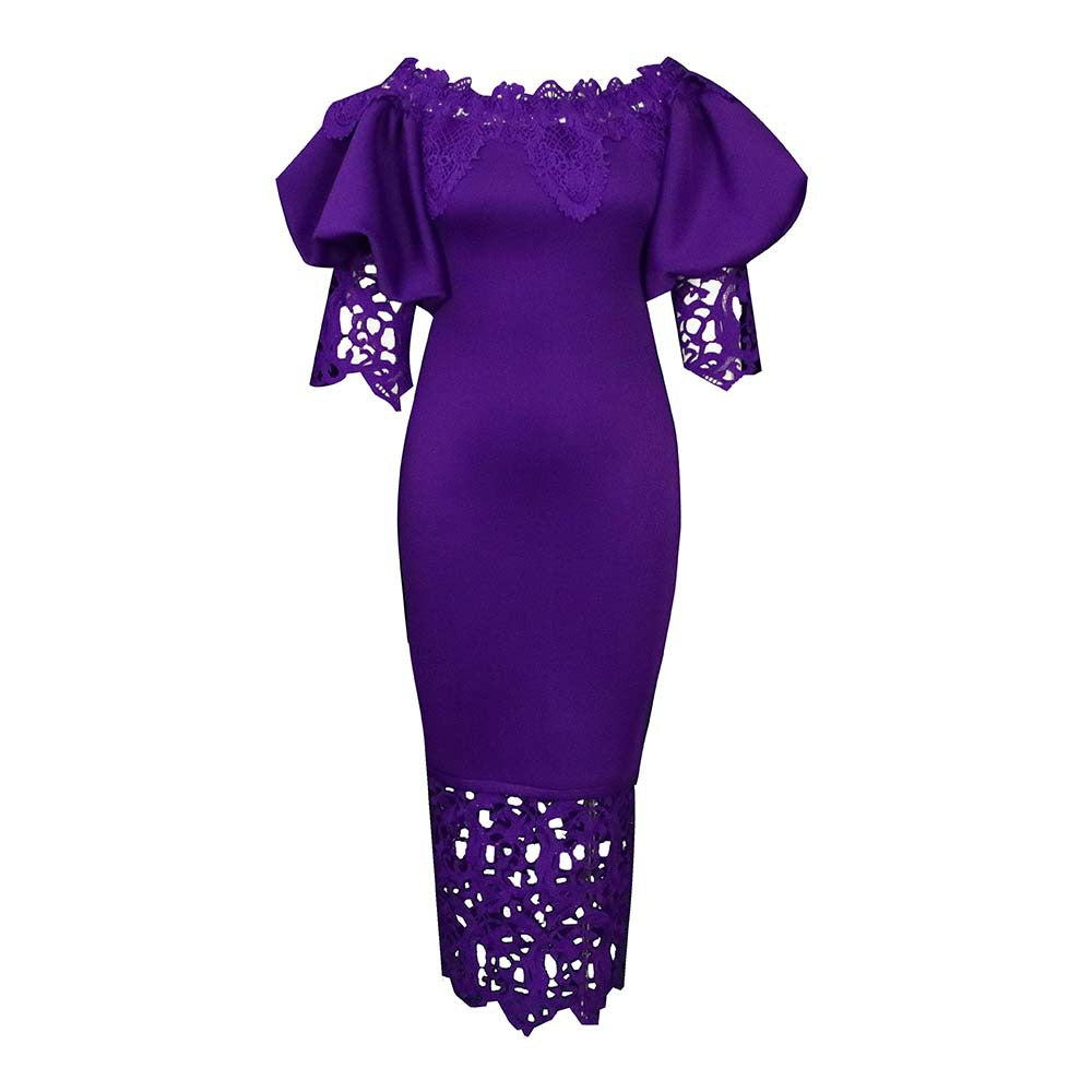 Women's Large Fashionable Elegant Lace Stitching Dress Dresses