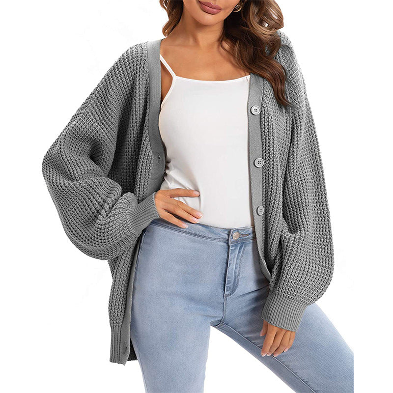 Beautiful Women's Slouchy Knitted Single-breasted Loose Sweaters