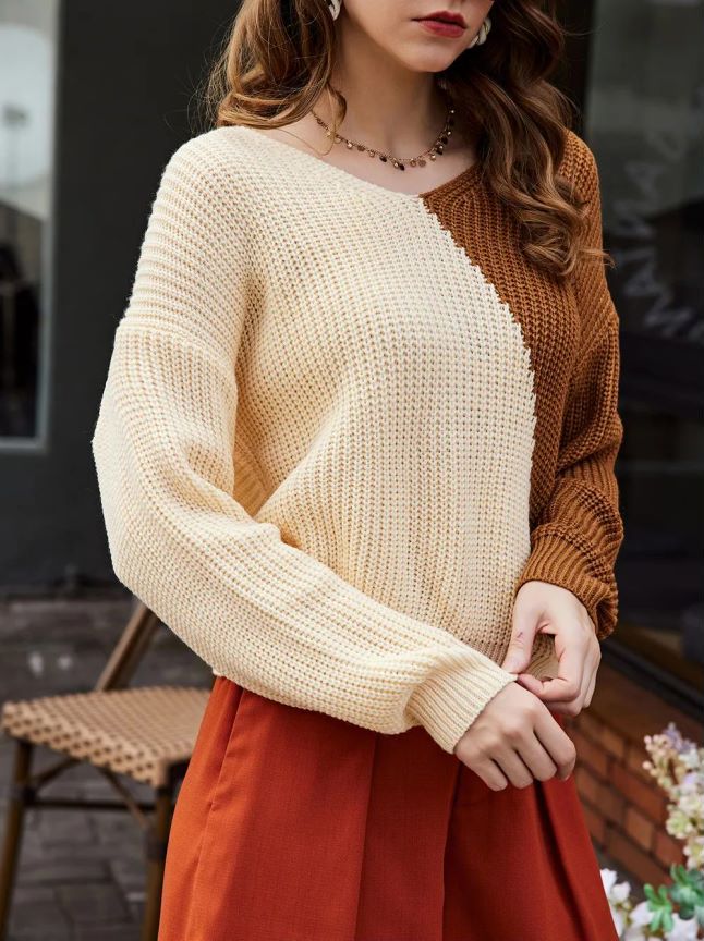 Women's Classic Trendy Long Sleeve Mosaic Sweaters