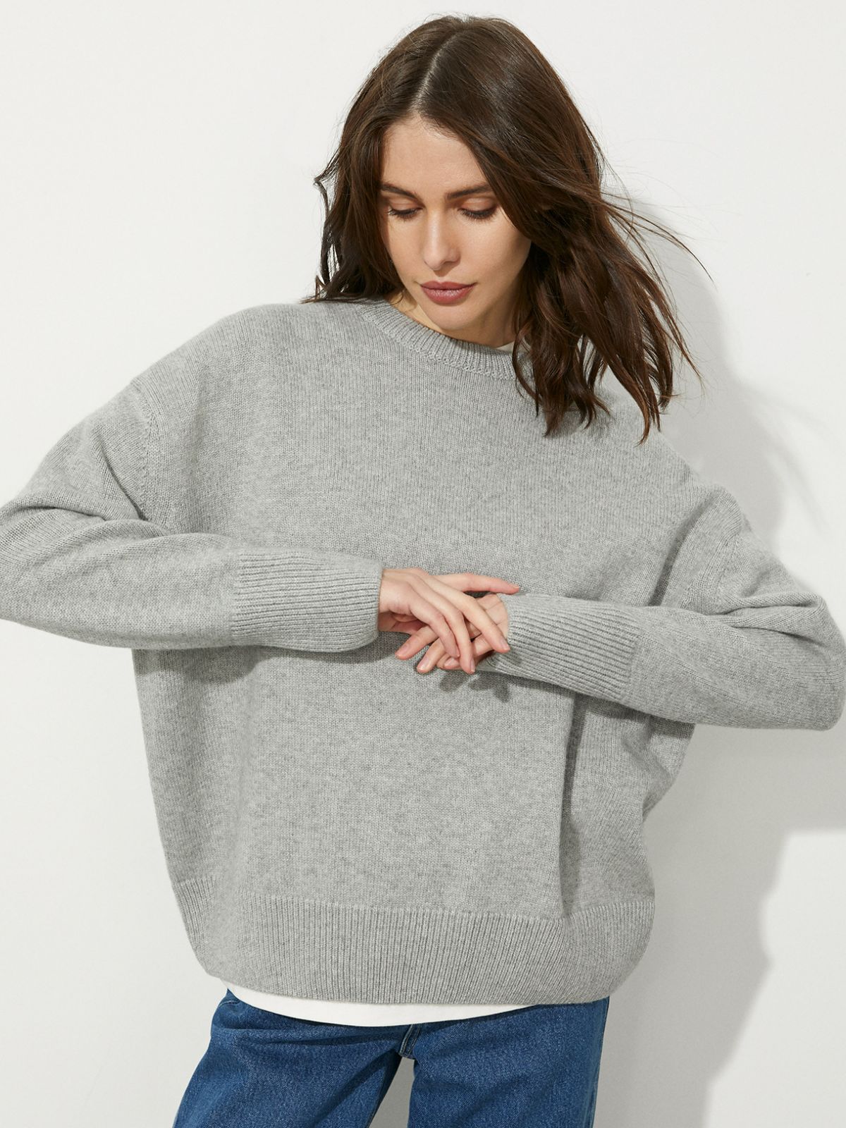 Damen-Pullover mit russischem Rundhalsausschnitt, locker für Pullover