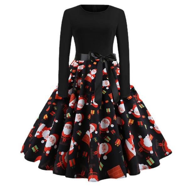 Women's Fashion Christmas Retro Performance Dress Dresses