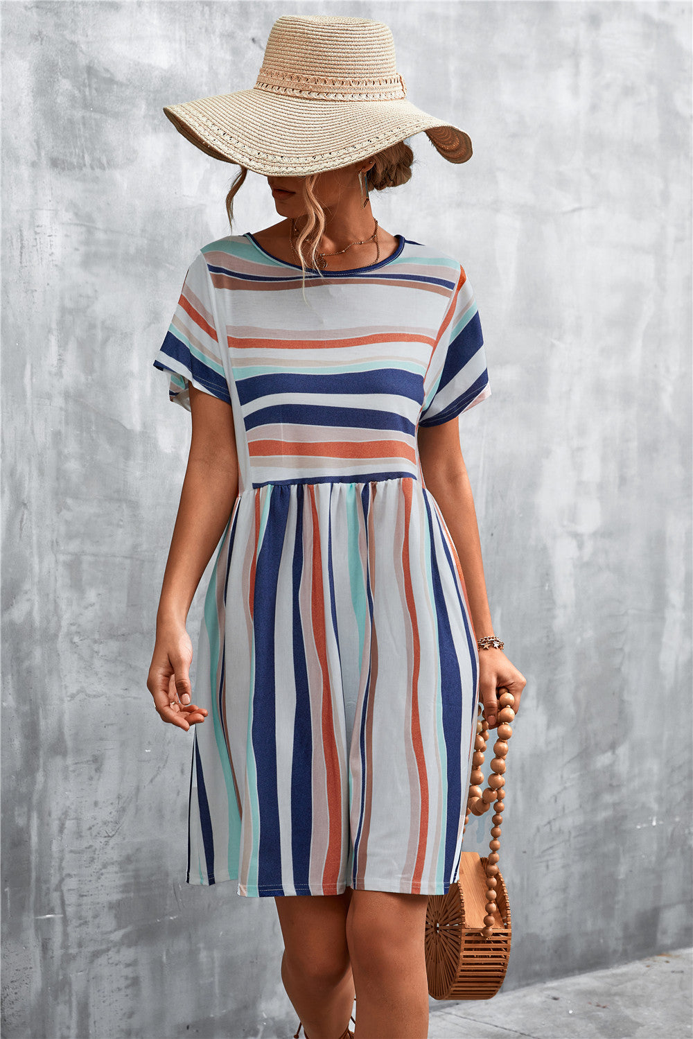 Stylish Women's Classic Striped Printed Dress Skirts