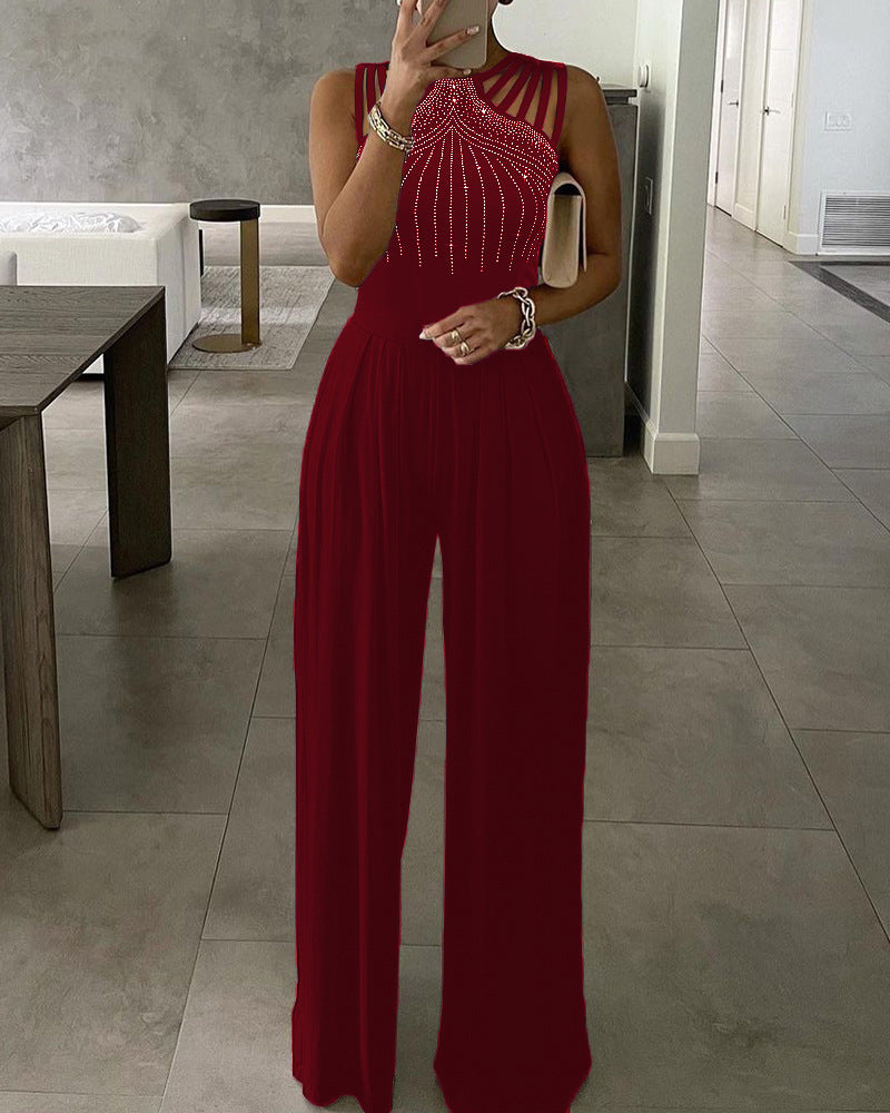 Women's Casual Trousers Summer Slim Solid Color Jumpsuits