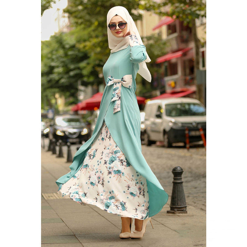 Women's Muslim Retro Long Sleeve Dress Dresses