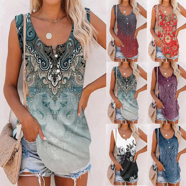 Women's Elegant Printed Loose Open Tube Tops