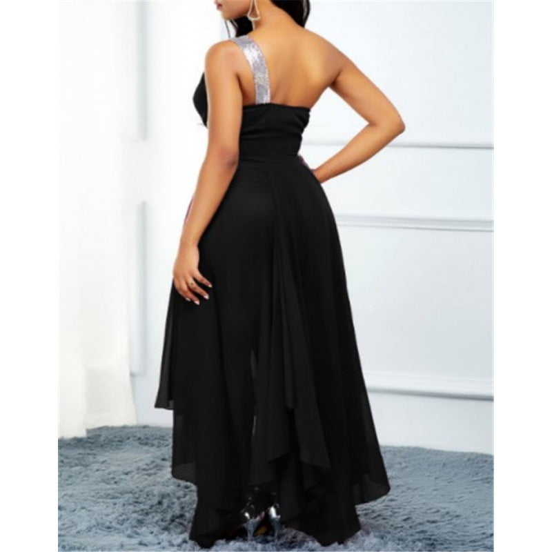 Summer One-shoulder Asymmetric Hem Fashion Dress Dresses