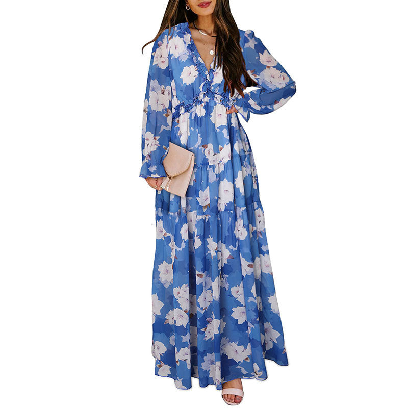 Robe florale d'été pour femmes, Style Simple, robes profondes